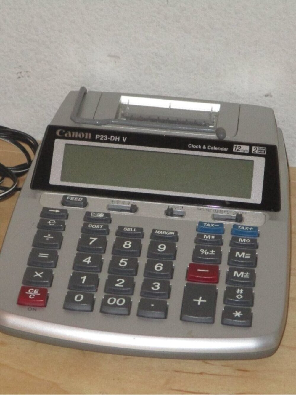 Canon P23-DH V Desktop Printing Calculator w/ Large LCD Clock & Calendar Tested